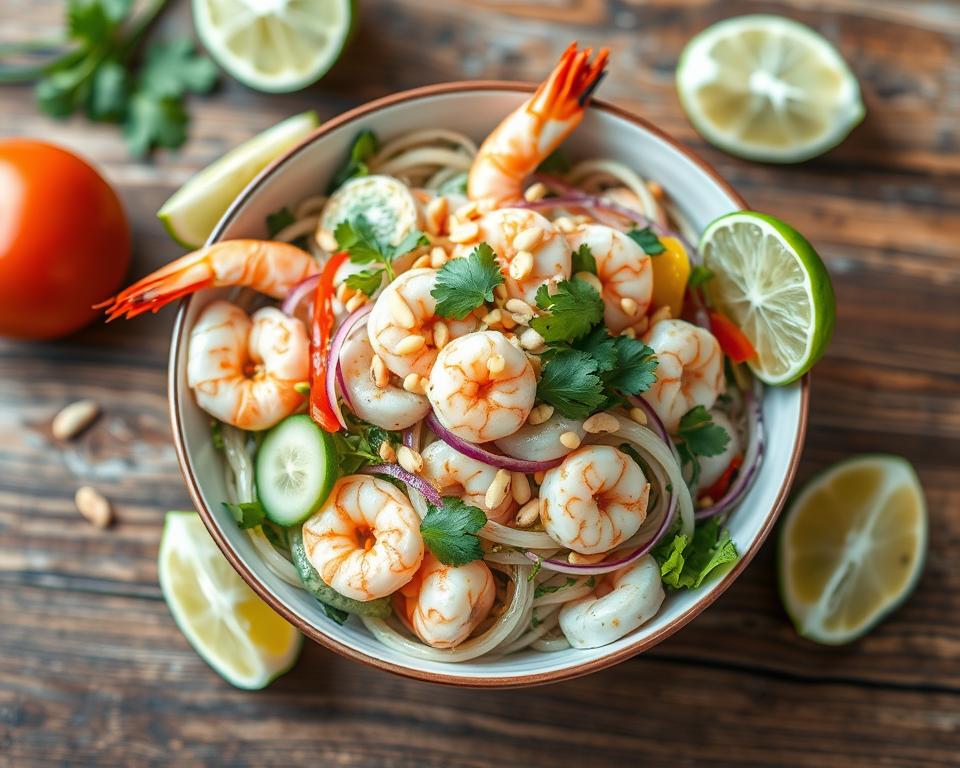 Thai seafood salad with glass noodles